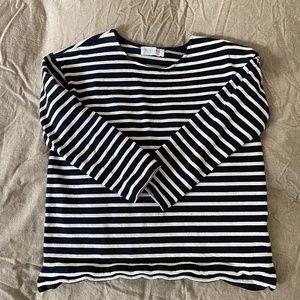 Everlane - Quarter Sleeve Striped Top  - XXS